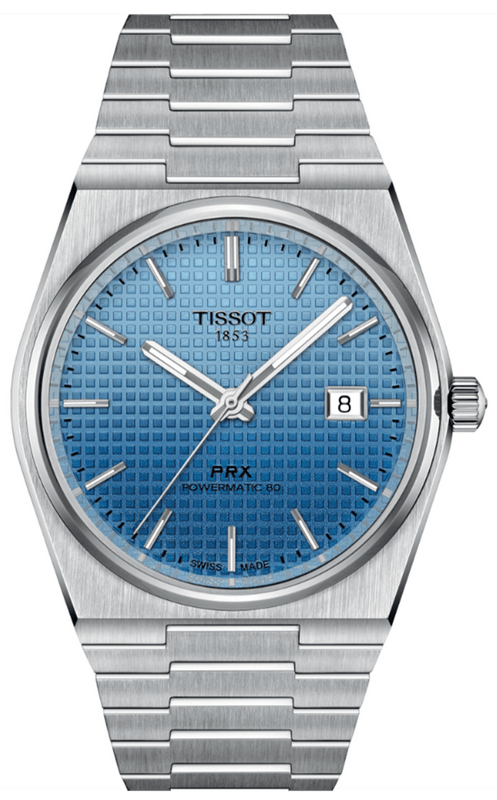 Tissot PRX Powermatic 80 Gradient Blue Dial Silver Steel Strap Watch for Men - T137.407.11.351.01