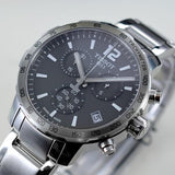 Tissot Quickster Chronograph Black Dial Silver Steel Strap Watch For Men - T095.417.11.067.00