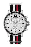 Tissot Quickster Chronograph NBA Toronto Raptors White Dial Two Tone NATO Strap Watch for Men - T095.417.17.037.16