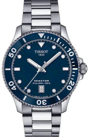 Tissot Seastar 1000 Blue Dial Silver Steel Strap Watch For Men - T120.410.11.041.00