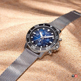 Tissot Seastar 1000 Chronograph Blue Dial Silver Mesh Bracelet Watch For Men - T120.417.11.041.02