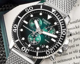 Tissot Seastar 1000 Chronograph Green Dial Silver Mesh Bracelet Watch For Men - T120.417.11.091.00