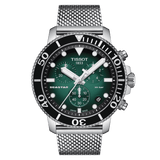 Tissot Seastar 1000 Chronograph Green Dial Silver Mesh Bracelet Watch For Men - T120.417.11.091.00