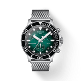 Tissot Seastar 1000 Chronograph Green Dial Silver Mesh Bracelet Watch For Men - T120.417.11.091.00