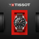 Tissot Supersport Chrono Black Dial Brown Leather Strap Watch for Men - T125.617.16.051.01