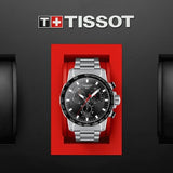 Tissot Supersport Chrono Black Dial Silver Steel Strap Watch For Men - T125.617.11.051.00