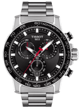 Tissot Supersport Chrono Black Dial Silver Steel Strap Watch For Men - T125.617.11.051.00