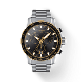 Tissot Supersport Chrono Black Dial Silver Steel Strap Watch For Men - T125.617.21.051.00