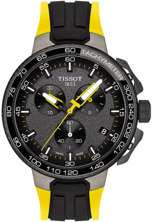 Tissot T Bike Cycling Tour de France Black Dial Two Tone Rubber Strap Watch For Men - T111.417.37.441.00
