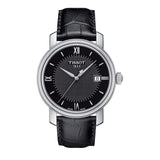Tissot T Classic Bridgeport Black Dial Black Leather Strap Watch For Men - T097.410.16.058.00