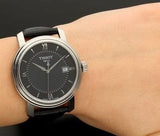Tissot T Classic Bridgeport Black Dial Black Leather Strap Watch For Women - T097.010.16.058.00