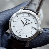 Tissot T Classic Bridgeport Silver Dial Brown Leather Strap Watch For Men - T097.410.16.038.00