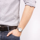 Tissot T Classic Bridgeport Silver Dial Silver Mesh Bracelet Watch For Men - T097.410.11.038.00