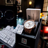Tissot T Classic Carson Premium Automatic White Dial Rose Gold Steel Strap Watch for Men - T122.407.33.031.00
