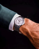 Tissot T Classic Carson Premium Powermatic 80 White Dial Silver Steel Strap Watch For Men - T122.407.11.031.00