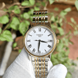 Tissot T Classic Carson Quartz White Dial Two Tone Steel Strap Watch for Men - T085.410.22.013.00