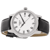 Tissot T Classic Carson White Dial Black Leather Strap Watch for Men - T085.410.16.013.00