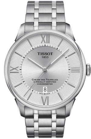 Tissot T Classic Chemin Des Tourelles Silver Dial Silver Steel Strap Watch For Men - T099.408.11.038.00