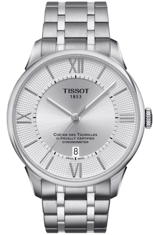 Tissot T Classic Chemin Des Tourelles Silver Dial Silver Steel Strap Watch For Men - T099.408.11.038.00