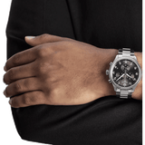 Tissot T Classic Chrono XL Black Dial Silver Steel Strap Watch For Men - T116.617.11.057.01