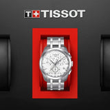 Tissot T Classic Couturier Chronograph White Dial Silver Steel Strap Watch For Men - T101.617.11.031.00