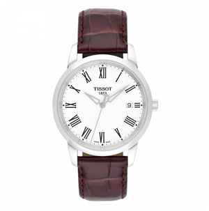Tissot T Classic Dream White Dial Brown Leather Strap Watch for Men - T033.410.16.013.01