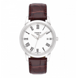 Tissot T Classic Dream White Dial Brown Leather Strap Watch for Men - T033.410.16.013.01