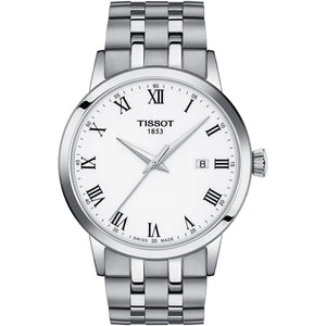 Tissot T Classic Dream White Dial Silver Steel Strap Watch For Men - T129.410.11.013.00