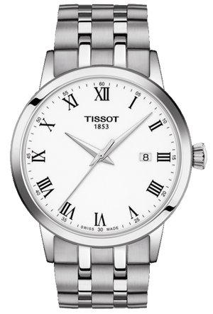 Tissot T Classic Dream White Dial Silver Steel Strap Watch For Men - T129.410.11.013.00