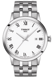Tissot T Classic Dream White Dial Silver Steel Strap Watch For Men - T129.410.11.013.00