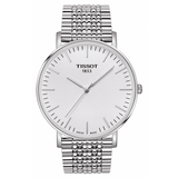 Tissot T Classic Everytime Large White Dial Silver Steel Strap Watch for Men - T109.610.11.031.00