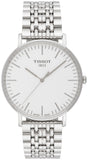 Tissot T Classic Everytime Large White Dial Silver Steel Strap Watch for Men - T109.610.11.031.00