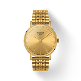 Tissot T Classic Everytime Medium Gold Dial Gold Mesh Bracelet Watch For Men - T109.410.33.021.00