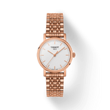 Tissot T Classic Everytime Small White Dial Rose Gold Mesh Bracelet Watch For Women - T109.210.33.031.00