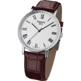 Tissot T Classic Everytime White Dial Brown Leather Strap Watch For Men - T109.410.16.033.00