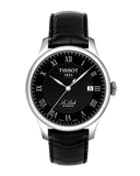 Tissot T Classic Le Locle Automatic Black Dial Black Leather Strap Watch For Men - T41.1.423.53