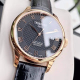 Tissot T Classic Le Locle Automatic Black Dial Black Leather Strap Watch For Men - T41.5.423.53