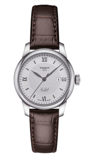 Tissot T Classic Le Locle Automatic Silver Dial Brown Leather Strap Watch For Women - T006.207.16.038.00
