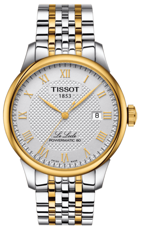 Tissot T Classic Le Locle Powermatic 80 Silver Dial Two Tone Steel Strap Watch For Men - T0064072203301