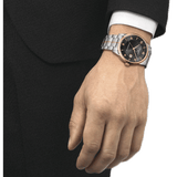 Tissot T Classic Luxury Powermatic 80 Black Dial Silver Steel Strap Watch For Men - T086.407.22.067.00