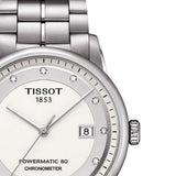 Tissot T Classic Luxury Powermatic 80 White Dial Silver Steel Strap Watch For Men - T086.408.11.016.00