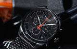 Tissot T Classic PR 100 Chronograph Black Dial Black Mesh Bracelet Watch For Men - T101.417.33.051.00