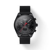 Tissot T Classic PR 100 Chronograph Black Dial Black Mesh Bracelet Watch For Men - T101.417.33.051.00