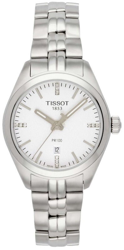 Tissot T Classic PR 100 Lady Silver Dial Watch For Women - T101.210.11.036.00
