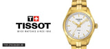 Tissot T Classic PR 100 Lady White Dial Gold Steel Strap Watch for Women - T101.210.33.031.00