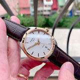 Tissot T Classic PR 100 Quartz White Dial Brown Leather Strap Watch for Men - T101.410.26.031.00