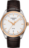 Tissot T Classic PR 100 Quartz White Dial Brown Leather Strap Watch for Men - T101.410.26.031.00