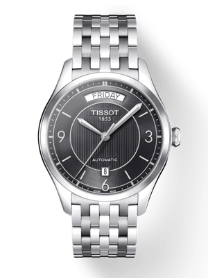 Tissot T Classic T One Automatic Black Dial Silver Steel Strap Watch For Men - T038.430.11.057.00