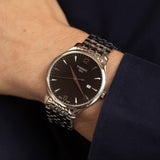 Tissot T Classic Tradition Black Dial Silver Steel Strap Watch For Men - T063.610.11.057.00