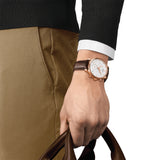 Tissot T Classic Tradition Chronograph White Dial Brown Leather Strap Watch For Men - T063.617.36.037.00